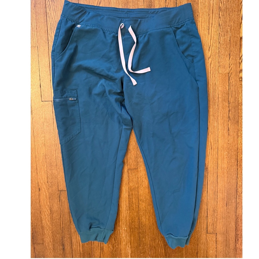 FIGS Zamora Jogger Scrub Pant Dark Harbor Dark Green XL Petite Tech Collection